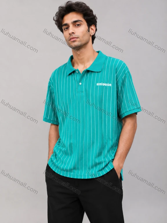 Wholesale Men's Casual Striped Short Sleeve Polo Shirt #LHB007