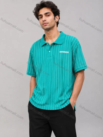 Wholesale Men's Casual Striped Short Sleeve Polo Shirt #LHB007