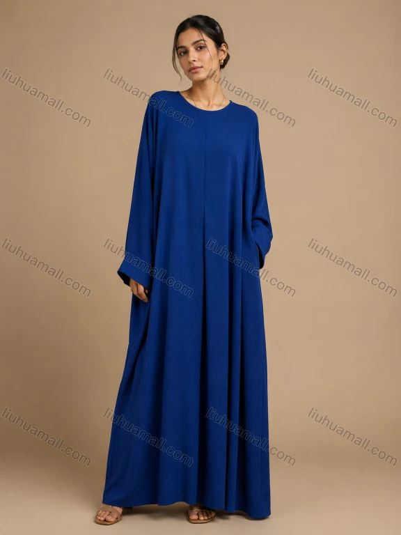 Wholesale Women's Casual Loose Fit Long Sleeve Maxi Dress #LHB004