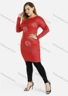 Wholesale Women's Round Neck Long Sleeve Knee Length Rib-Knit Dress - Liuhuamall