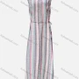 Wholesale Women's Casual Striped Colorblock Round Neck Tie Side Maxi Tank Dress preview
