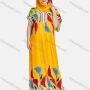 Wholesale Women's African Short Sleeve Embroidered Floral Maxi Dress With Scarf WQ47# preview