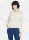 Wholesale Women's Casual Plain Rhinestone Round Neck Long Sleeve Sweater - Liuhuamall