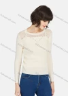 Wholesale Women's Casual Plain Rhinestone Round Neck Long Sleeve Sweater - Liuhuamall