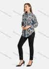 Wholesale Women's Casual Shirt Collar Long Sleeve Button Front Leaf Print Top - Liuhuamall