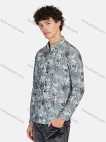 Wholesale Men's Casual Floral Print Long Sleeve Shirt 1706#, LIUHUA CLOTHING WHOLESALE