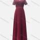 Wholesale Women's Glamorous Plain Off Shoulder Appliques Lace Splicing Bridesmaid Dress XF-A127# Wine Clothing Wholesale Market Liuhua