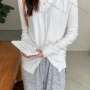 Wholesale Women's Casual Plain Round Neck Long Sleeve Button Down Sweater Shirts 8033# preview