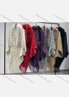 Wholesale Women's Casual Plain Fuzzy Scarf Hem Knit Cape - Liuhuamall