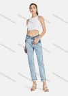 Wholesale Women's Casual Plain High Waist Straight Leg Ankle Length Jean - Liuhuamall