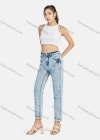 Wholesale Women's Casual Plain High Waist Straight Leg Ankle Length Jean - Liuhuamall