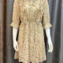 Wholesale Women's Tie-neck Haft Sleeve Ruffle Trim Allover Floral Print Short Dress preview