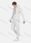 Wholesale Men's Hooded Drawstring Flap Pockets Plain Hoodies & Ankle-Tie Pants 2-Piece Set 2233# - Liuhuamall