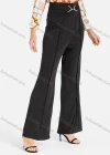 Wholesale Women's High Waist Buckle Belted Solid Flared Trousers - Liuhuamall
