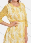 Wholesale Women's Elegant A-Line Scallop Edge Sheer Sleeve Embroidery Short Dress - Liuhuamall