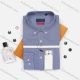 Wholesale Men's Formal Plain Long Sleeve Button Down Collared Slim Fit Oxford Cotton Shirts AB220401# Dark Blue Clothing Wholesale Market Liuhua