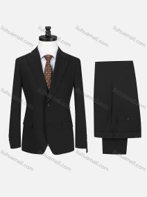 Wholesale Men's Business Plain Lapel Single Breasted Flap Pockets Blazer Jacket & Pants 2 Piece Set 721192#, LIUHUA CLOTHING WHOLESALE