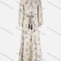Wholesale Women's Casual Ruched Round-Neck Long Sleeve Floral Print Maxi Dress With Belted preview