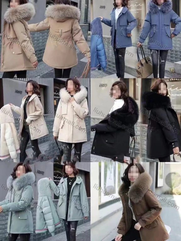 Wholesale Women's Casual Faux Fur Hood Long Sleeve Zipper Plain Parka Winter Coat