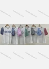 Wholesale Women's Casual Crew Neck Puff Sleeve Letter Colorblock Top - Liuhuamall