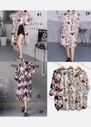Wholesale Women's Casual Collared Long Sleeve Allover Print Midi Shirt Dress - Liuhuamall