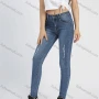 Wholesale Women's Casual 5 Pocket High Waist Zip Fly Ripped Distressed Skinny Jean preview