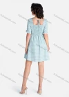 Wholesale Women's Casual Square Neck Short Sleeve Button Decor Floral Print Short Dress - Liuhuamall