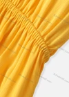 Wholesale Women's Collared Cuffed Sleeve Button Front Tiered A-Line Midi Shirt Dress - Liuhuamall