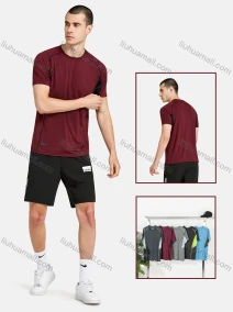 Wholesale Men's Sporty Crew Neck Short Sleeve Striped T-Shirt, LIUHUA CLOTHING WHOLESALE