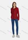Wholesale Women's Casual Plaid Print Long Sleeve Flap Pockets Button Down Shirt 2101# - Liuhuamall