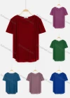 Wholesale Women's Crew Neck Short Sleeve Ruched Plain Knit Tops - Liuhuamall