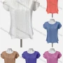 Wholesale Women's Casual Crew Neck Ruffle Sleeve Eyelet Embroidered Knit Blouse preview