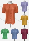 Wholesale Women's Casual Crew Neck Short Sleeve Appliques Knit Blouse - Liuhuamall