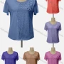 Wholesale Women's Casual Crew Neck Appliques Beaded Blouse preview
