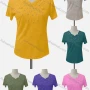 Wholesale Women's Casual Crew Neck Appliques Beaded Blouse preview