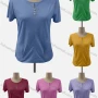 Wholesale Women's Casual Keyhole Neck Short Sleeve Button Decor Blouse preview