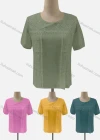 Wholesale Women's Casual Keyhole Neck Short Sleeve Lace Appliques Blouse - Liuhuamall