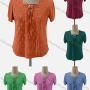 Wholesale Women's Casual Square Neck Short Sleeve Lace Blouse preview