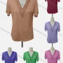 Wholesale Women's Casual V Neck Short Sleeve Rhinestone Blouse preview