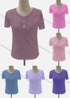 Wholesale Women's Casual Crew Neck Short Sleeve Blouse - Liuhuamall