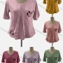 Wholesale Women's Casual Scoop Neck Half Sleeve Beaded Blouse preview
