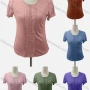 Wholesale Women's Casual Crew Neck Short Sleeve Appliques Blouse preview