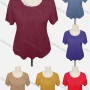 Wholesale Women's Casual Crew Neck Short Sleeve Rhinestone Appliques Blouse preview
