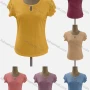 Wholesale Women's Casual Keyhole Neck Short Sleeve Hollow Out Blouse preview