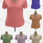 Wholesale Women's Casual V Neck Short Sleeve Beaded Blouse preview