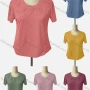 Wholesale Women's Casual Crew Neck Short Sleeve Beaded Blouse preview