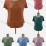 Wholesale Women's Casual Crew Neck Short Sleeve Beaded Blouse preview
