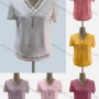 Wholesale Women's Casual Crew Neck Short Sleeve Decro Blouse preview