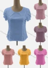 Wholesale Women's Casual Crew Neck Petal Sleeve Lace Blouse - Liuhuamall