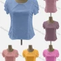 Wholesale Women's Casual Crew Neck Petal Sleeve Lace Blouse preview